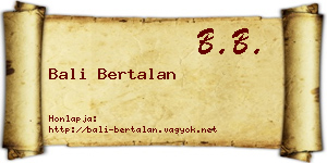 Bali Bertalan névjegykártya